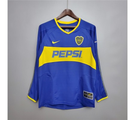 Boca Juniors 03/04 Home Dark Blue Long Sleeve Soccer Jersey